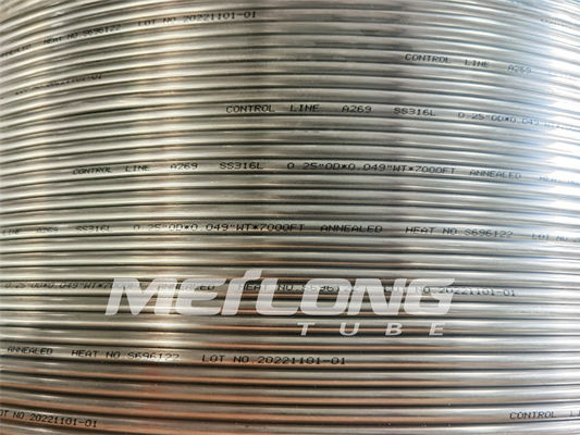 Dây điều khiển ống cuộn bằng thép không gỉ thủy lực được ủ 12000M Độ bền kéo cao